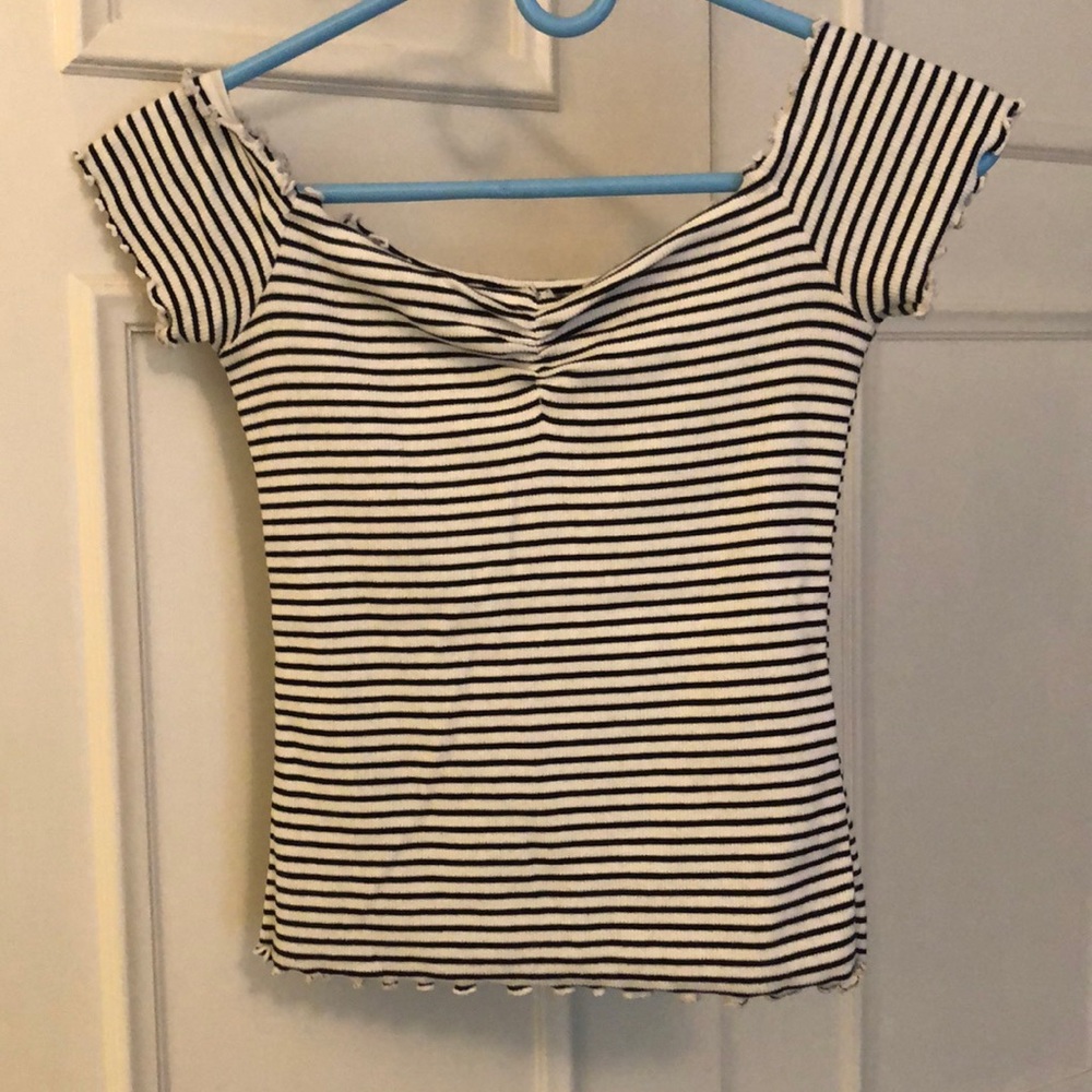 Striped off-the-shoulder top